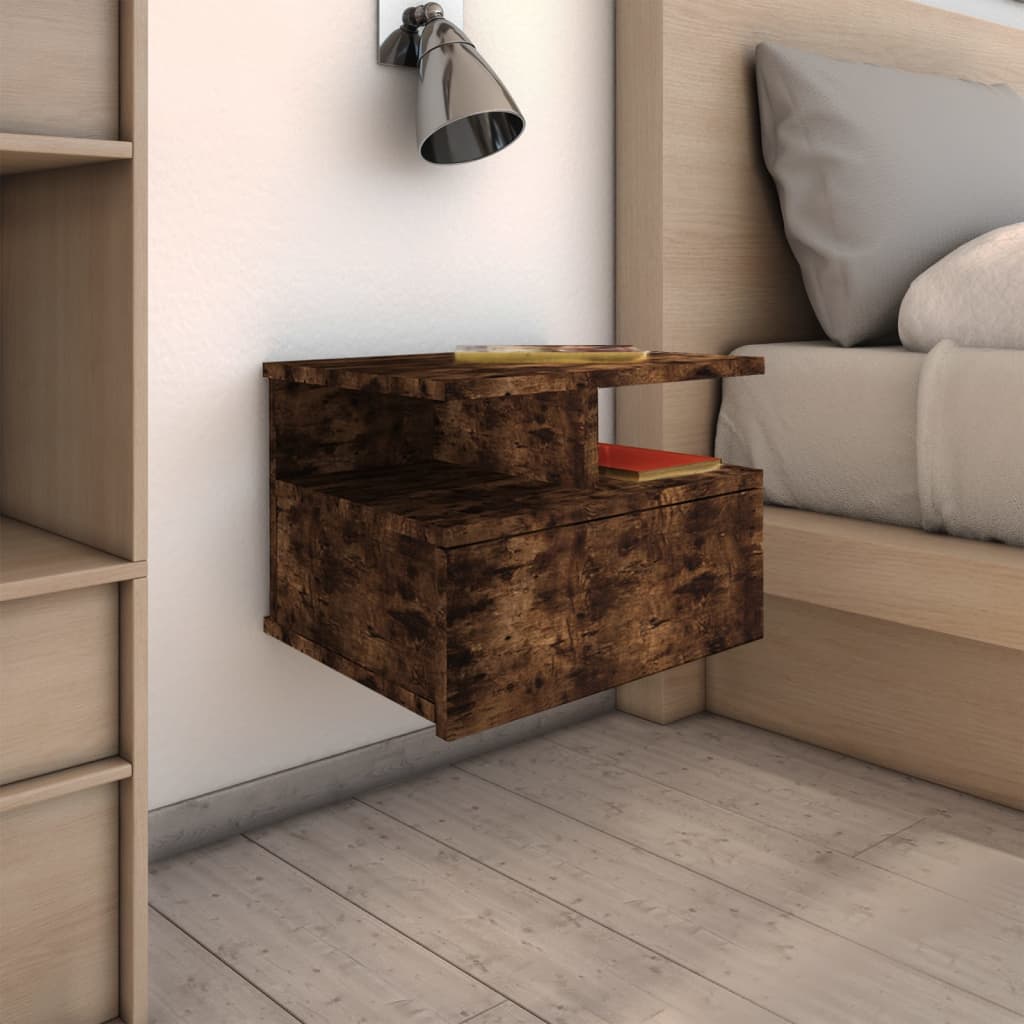 Comodini Pensili 2pz Bianchi 40x31x27 cm in Legno Multistrato